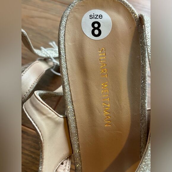 New Stuart Weitzman Align 95 Glitter Sandal - Picture 11 of 13